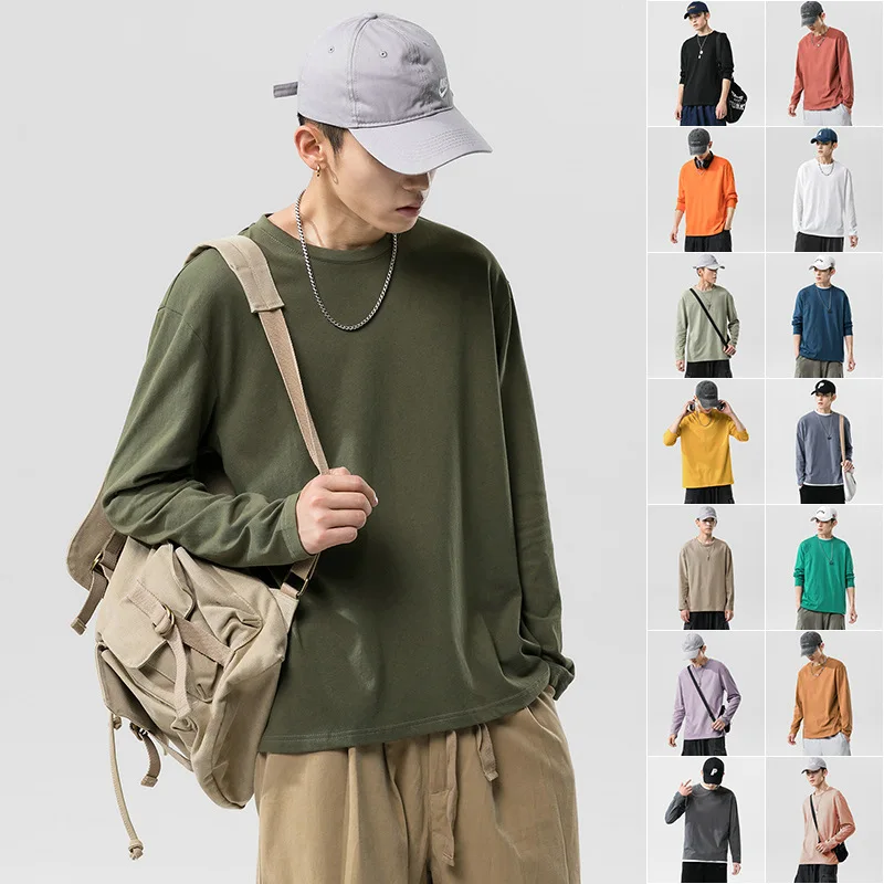 Poleras Spring Autumn New Long Sleeve T-shirts Men O-Neck Collar Solid Color T Shirts Men Fashion Casual Friends Chemise Homme
Poleras Spring Autumn New Long Sleeve T-shirts Men O-Neck Collar Solid Color T Shirts Men Fashion Casual Friends Chemise Homme