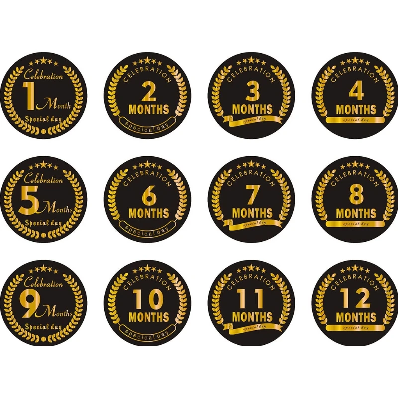 85DE 12 Pcs/Set Baby Pregnant Monthly Stickers Round Memory Recording Milestone Sticker Newborn Growth Photo Photography Prop
85DE 12 Pcs/Set Baby Pregnant Monthly Stickers Round Memory Recording Milestone Sticker Newborn Growth Photo Photography Prop