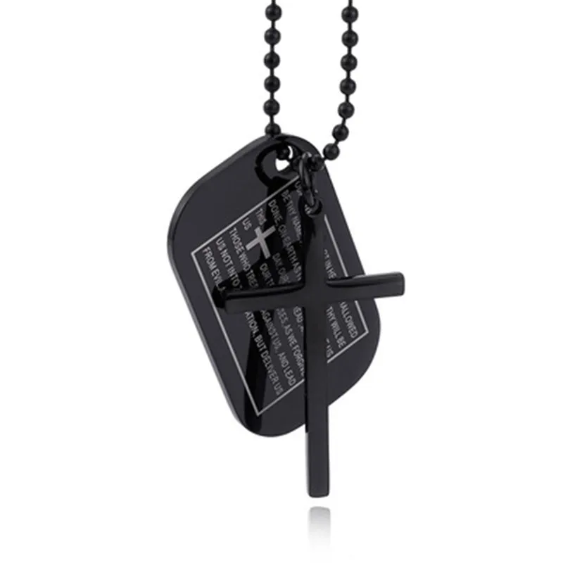 European and American Titanium Steel CROSS PENDANT JESUS Bible Men's Necklace Christian Religion Trendy Men's Lettering Pendant
European and American Titanium Steel CROSS PENDANT JESUS Bible Men's Necklace Christian Religion Trendy Men's Lettering Pendant