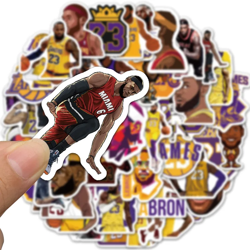 Стикеры Lebron James для мальчиков 50 шт./лот крутые Мультяшные аниме наклейки чемодана