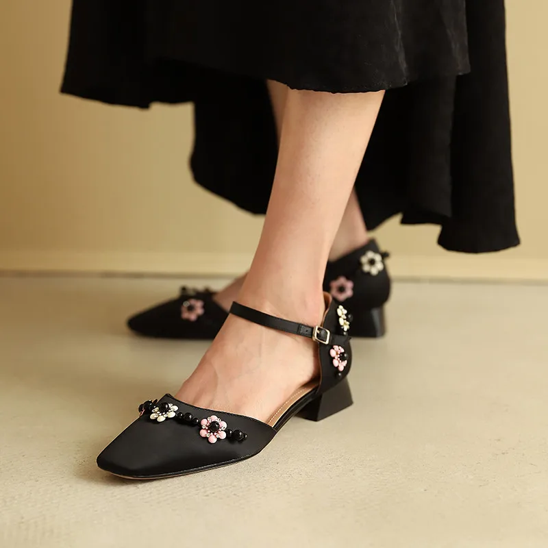 ASUMER 2021 new arrive silk women pumps bead buckle top quality casual party shoes comfortable elegant single shoes ladies 
ASUMER 2021 new arrive silk women pumps bead buckle top quality casual party shoes comfortable elegant single shoes ladies