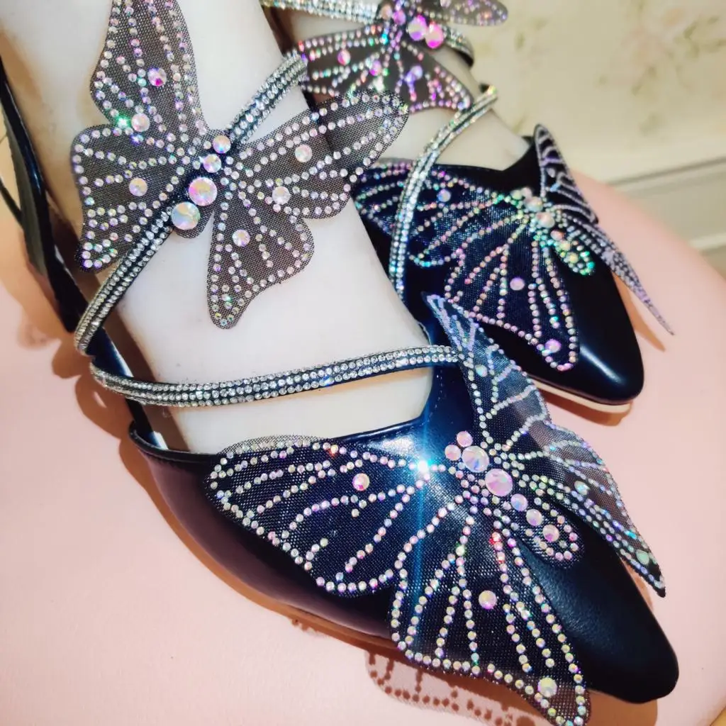 Hot Sale Womens Pointy Toe Rhinestones Crystal 3D Butterfly DIY Block Heel Slingbacks Sandals Ankle Buckle Shoes New 2021
Hot Sale Womens Pointy Toe Rhinestones Crystal 3D Butterfly DIY Block Heel Slingbacks Sandals Ankle Buckle Shoes New 2021