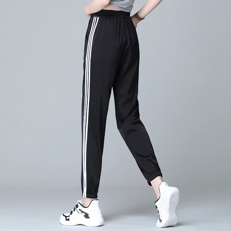 Lucyever Summer Women Sweatpants Striped Harajuku Thin Loose Ankle-Length Pants Casual Bf High Waist Black Ladies Trousers 2020
Lucyever Summer Women Sweatpants Striped Harajuku Thin Loose Ankle-Length Pants Casual Bf High Waist Black Ladies Trousers 2020