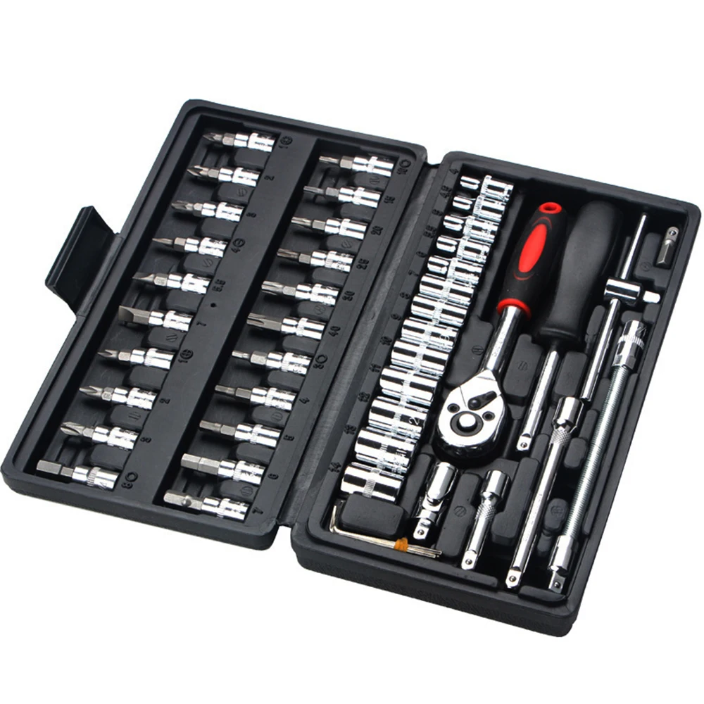 46 PCs Set of wrench head set tool kit for car tool sets screwdriver set and bit
46 PCs Set of wrench head set tool kit for car tool sets screwdriver set and bit