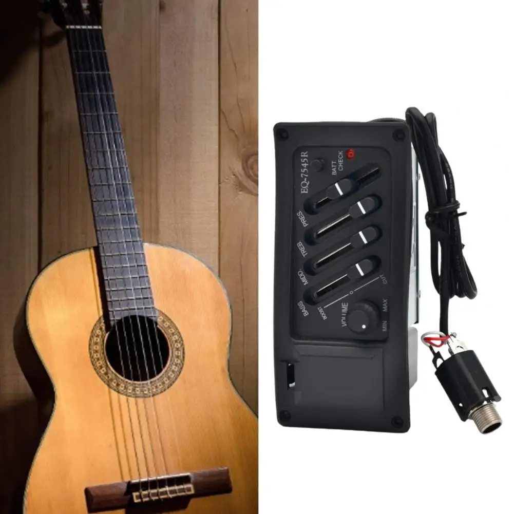Guitar Equalizer 4-band Great Pick up Range High Sensitivity Acoustic Guitar Preamp Amplifier Tuner for Improvement
Guitar Equalizer 4-band Great Pick up Range High Sensitivity Acoustic Guitar Preamp Amplifier Tuner for Improvement