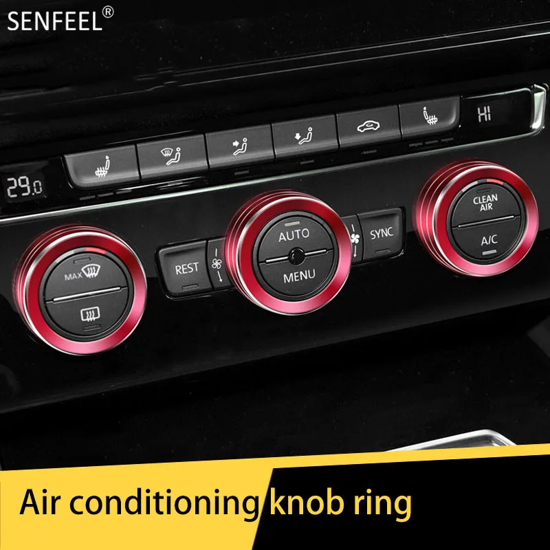 3PCS Aluminum Alloy Car Air Conditioning Switch Knob Ring Cover For Volkswagen VW New Magotan B8L Interior Accessories Styling
3PCS Aluminum Alloy Car Air Conditioning Switch Knob Ring Cover For Volkswagen VW New Magotan B8L Interior Accessories Styling