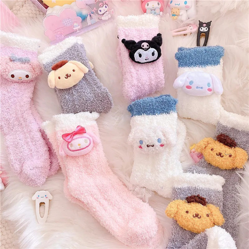 Милые Мультяшные носки для пола My Melody Kuromi Cinnamoroll, теплые носки, носки средней длины, толстые носки, подходящие цвета, женские домашние носки, ...
Милые Мультяшные носки для пола My Melody Kuromi Cinnamoroll, теплые носки, носки средней длины, толстые носки, подходящие цвета, женские домашние носки, ...