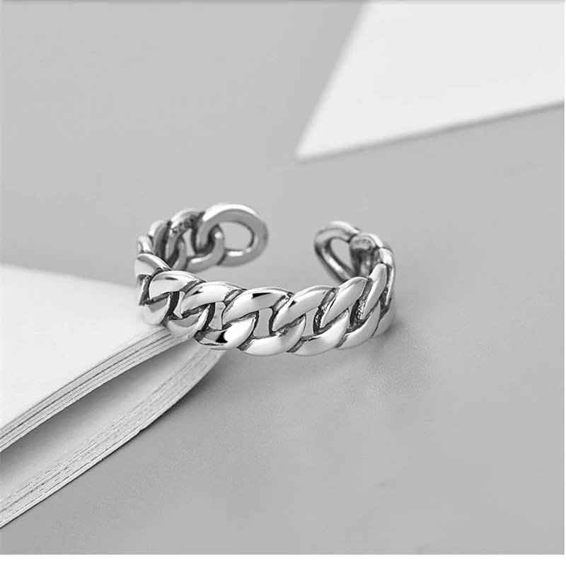 Vintage Fashion Men Women Alloy Opening Flattening Chain Ring Casual Party Plated Hip Hop Silver Ring Jewelry
Vintage Fashion Men Women Alloy Opening Flattening Chain Ring Casual Party Plated Hip Hop Silver Ring Jewelry