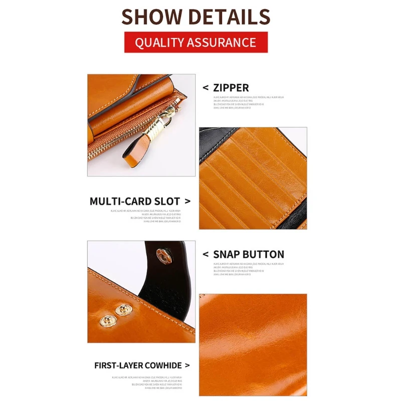 Women's RFID Blocking Large Capacity Luxury Wax Split Leather Clutch Wallet Card Holder Organizer Ladies Purse
Women's RFID Blocking Large Capacity Luxury Wax Split Leather Clutch Wallet Card Holder Organizer Ladies Purse