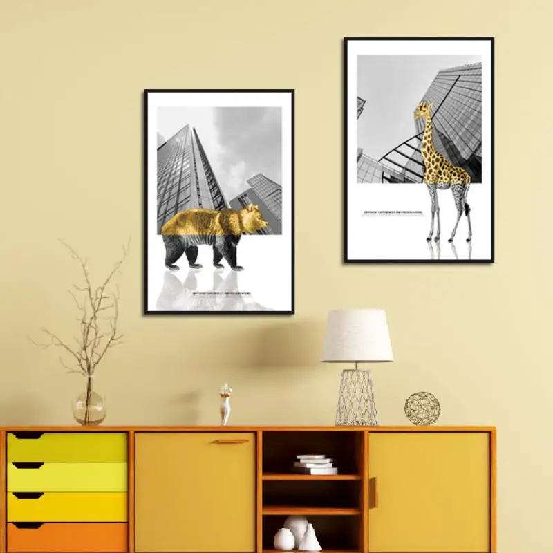 Simple European Style Creative Gray Building Golden Animal Orangutan Giraffe Living Room Hotel Bedroom Decoration Painting
Simple European Style Creative Gray Building Golden Animal Orangutan Giraffe Living Room Hotel Bedroom Decoration Painting