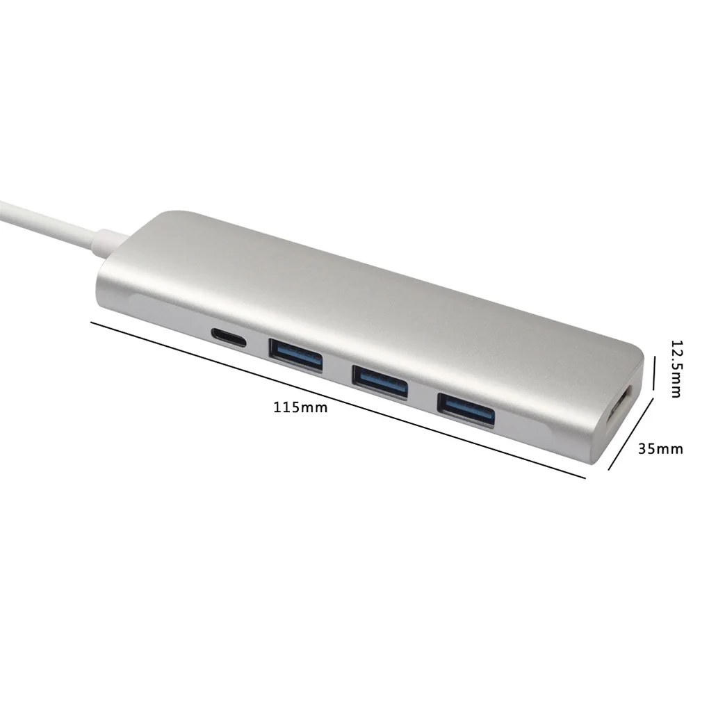 5 in 1 Type-C Digital Multiport Hub Aluminum Alloy Shell HD Adapter 3 USB 3.0 PD Quick Charging Port
5 in 1 Type-C Digital Multiport Hub Aluminum Alloy Shell HD Adapter 3 USB 3.0 PD Quick Charging Port