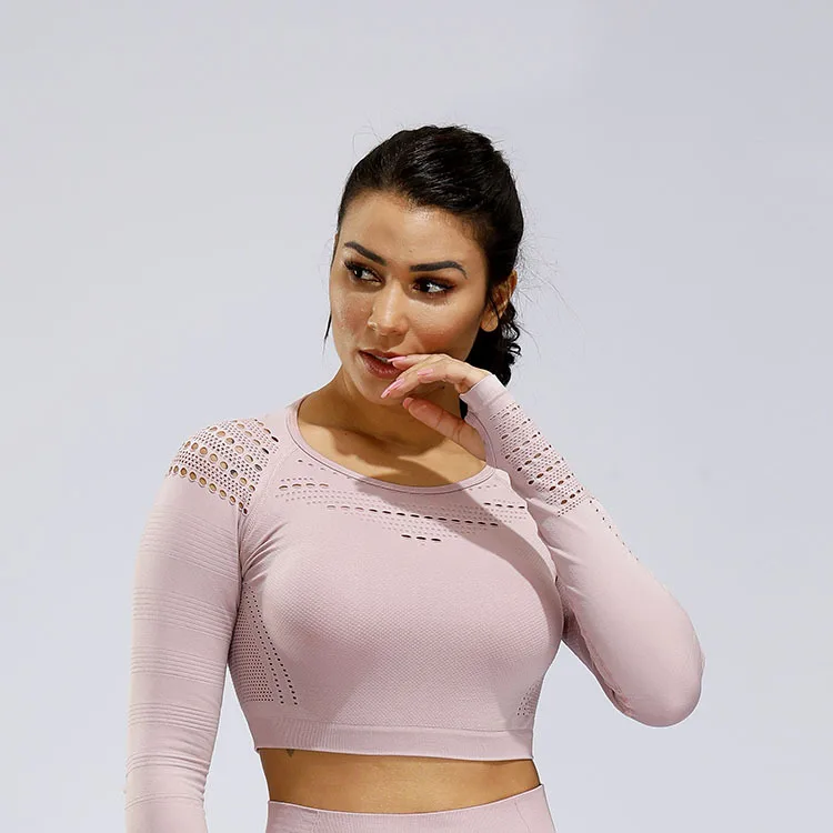 Porous Jacquard Seamless Long-Sleeve Yoga Clothes Fitness Long-Sleeve Bracelet Sleeve Fitness Suit
Porous Jacquard Seamless Long-Sleeve Yoga Clothes Fitness Long-Sleeve Bracelet Sleeve Fitness Suit