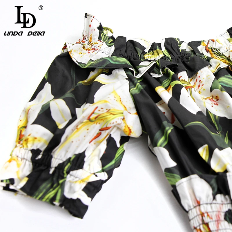 LD LINDA DELLA Summer Fashion Runway Cotton Dress Women Off the Shoulder elastic Waist Ruffles Floral Print Beautiful Mini Dress
LD LINDA DELLA Summer Fashion Runway Cotton Dress Women Off the Shoulder elastic Waist Ruffles Floral Print Beautiful Mini Dress
