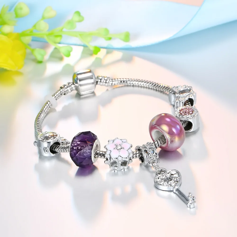 ATTRACTTO Silver Key&Butterfly Bracelets For Women Crystal Bracelet Charm Jewelry Flower&Alarm Clock Bracelets Female SBR190514
ATTRACTTO Silver Key&Butterfly Bracelets For Women Crystal Bracelet Charm Jewelry Flower&Alarm Clock Bracelets Female SBR190514