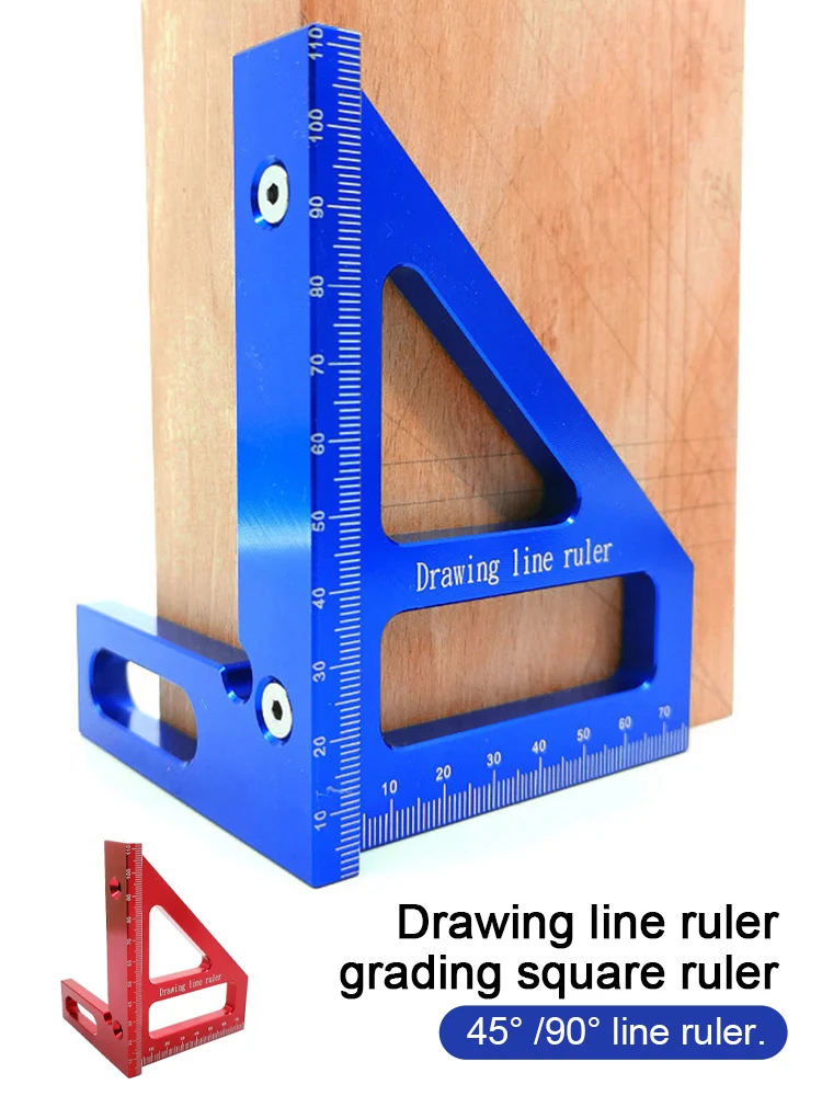 Woodworking Square Protractor Aluminum Alloy Miter Triangle Ruler 45°/90° Line Ruler High Precision Layout Measuring Tool
Woodworking Square Protractor Aluminum Alloy Miter Triangle Ruler 45°/90° Line Ruler High Precision Layout Measuring Tool