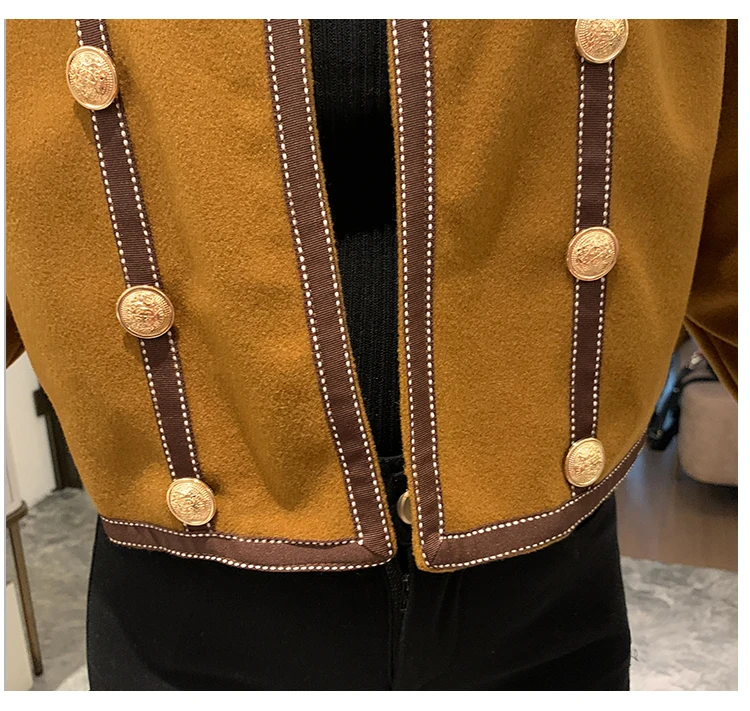 Long Sleeved Short Black Coats Women's Autumn Outerwear 2020 New Contrast Stitching Stand Collar Double-Breasted Jackets
Long Sleeved Short Black Coats Women's Autumn Outerwear 2020 New Contrast Stitching Stand Collar Double-Breasted Jackets