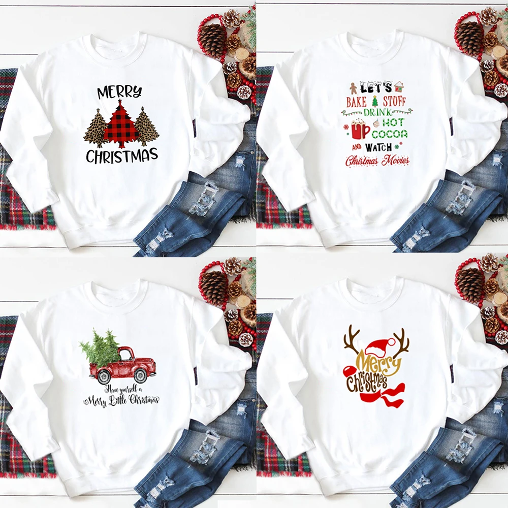 Merry Christmas Plaid Tree Women Fashion White Harajuku Sweatshirt Long Sleeve Winter Graphic Tops Female Kawaii Ladies Xmas
Merry Christmas Plaid Tree Women Fashion White Harajuku Sweatshirt Long Sleeve Winter Graphic Tops Female Kawaii Ladies Xmas