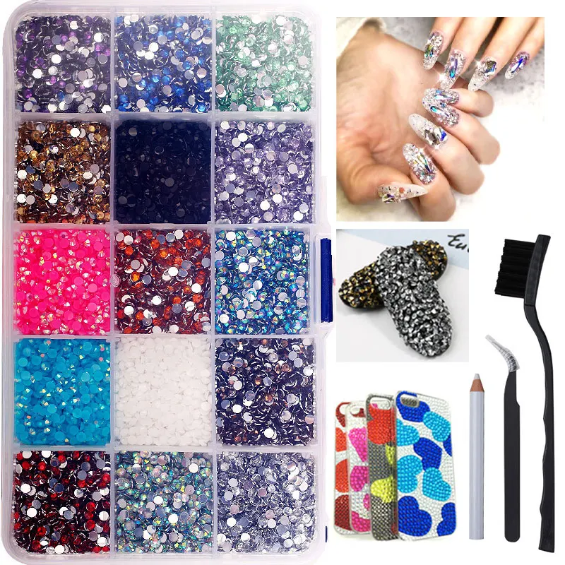 15 Grids 15000Pcs/Box Mixed Colour Crystal DIY Nail Art Rhinestones Resin Nail Stones Beads Studs Flat Back Nail Art Decorations
15 Grids 15000Pcs/Box Mixed Colour Crystal DIY Nail Art Rhinestones Resin Nail Stones Beads Studs Flat Back Nail Art Decorations