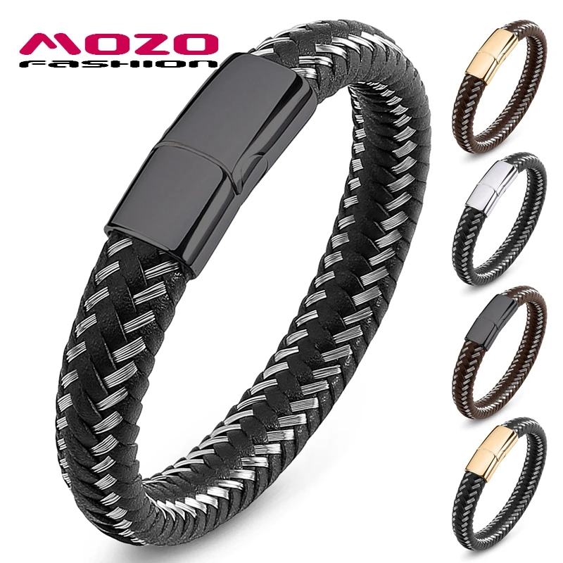 MOZO FASHION New Charm Magnetic Multi Color Men Wire & Leather Braided Rope Bracelet Trendy Unisex Jewelry Gifts 008
MOZO FASHION New Charm Magnetic Multi Color Men Wire & Leather Braided Rope Bracelet Trendy Unisex Jewelry Gifts 008