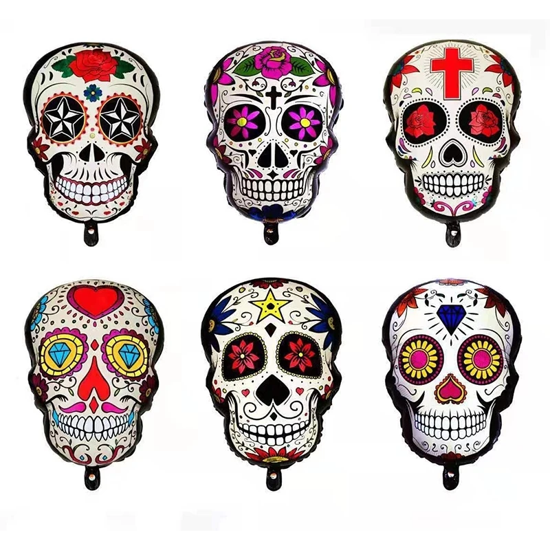 50/100pcs Day of The Dead Foil Helium Balloon Dia De Los Muertos Halloween Party Decoration Children's Skull Air Globos Toys
50/100pcs Day of The Dead Foil Helium Balloon Dia De Los Muertos Halloween Party Decoration Children's Skull Air Globos Toys