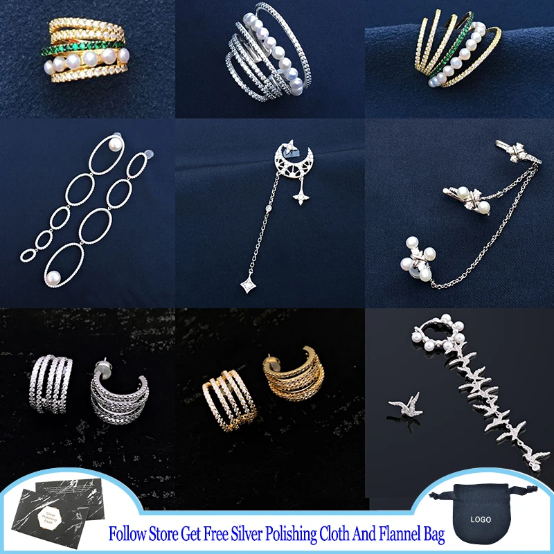 ENCHAINEE Single White And Green Five Hoop Sliding Earring With Pearls Swallow Moon Star Women New 925 Silver 585 Luxury Jewelry
ENCHAINEE Single White And Green Five Hoop Sliding Earring With Pearls Swallow Moon Star Women New 925 Silver 585 Luxury Jewelry