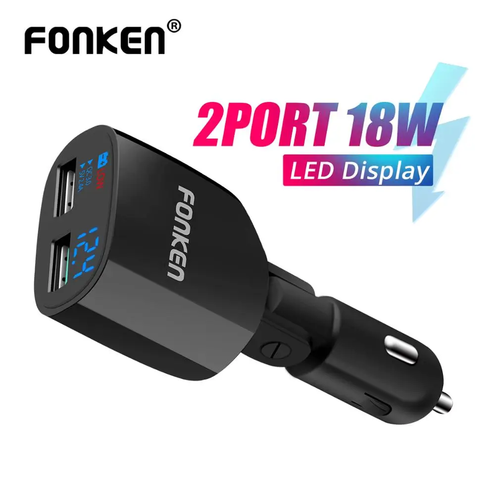 FONKEN 30W Двойной зарядное устройство usb быстрое QC 3 0 Автомобильное портативный