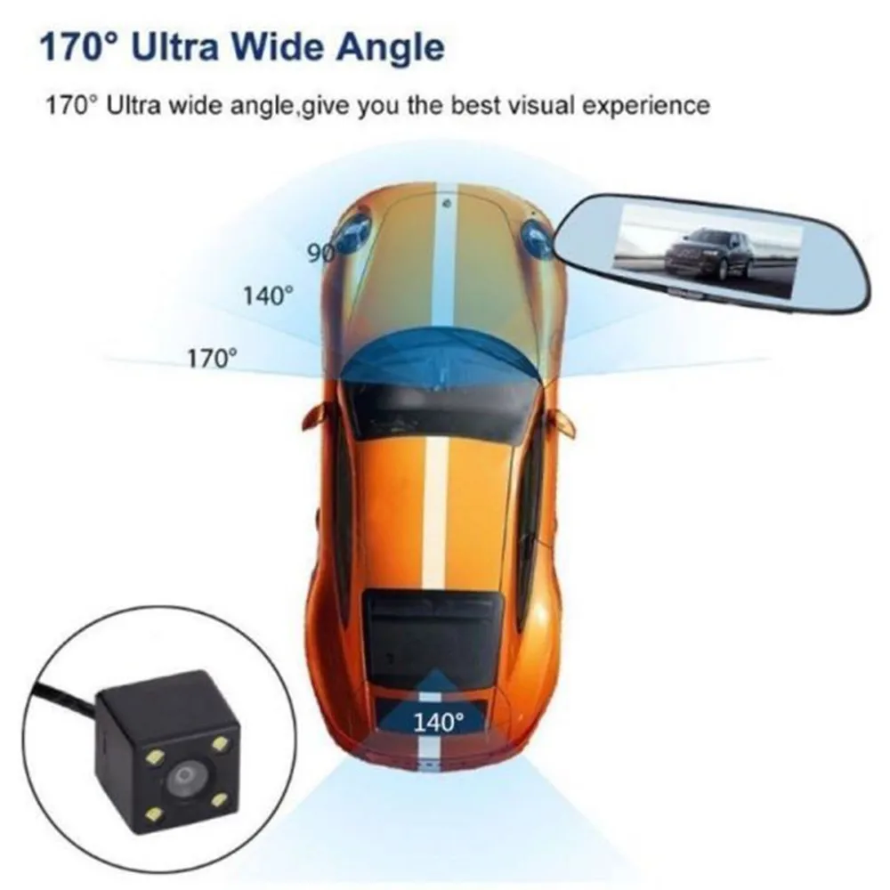 Car Rear View Mirror DVR 4.3 Inch 1080P HD Dual Lens 170 Rear View Mirror Car DVR Camera Recorder Advanced Reversing Camera 
Car Rear View Mirror DVR 4.3 Inch 1080P HD Dual Lens 170 Rear View Mirror Car DVR Camera Recorder Advanced Reversing Camera