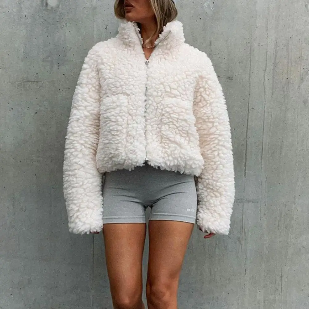 Autumn Winter Faux Fur Coat Women Solid Color Stand Collar Zipper Fur Jacket Overcoat Women Pockets Teddy Coat casaco feminino
Autumn Winter Faux Fur Coat Women Solid Color Stand Collar Zipper Fur Jacket Overcoat Women Pockets Teddy Coat casaco feminino