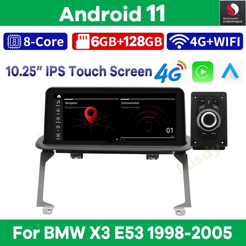 Автомобильный мультимедийный плеер с GPS-навигацией, Android 11, Qualcomm 6G 128G для BMW X3 E53 1998-2005
Автомобильный мультимедийный плеер с GPS-навигацией, Android 11, Qualcomm 6G 128G для BMW X3 E53 1998-2005