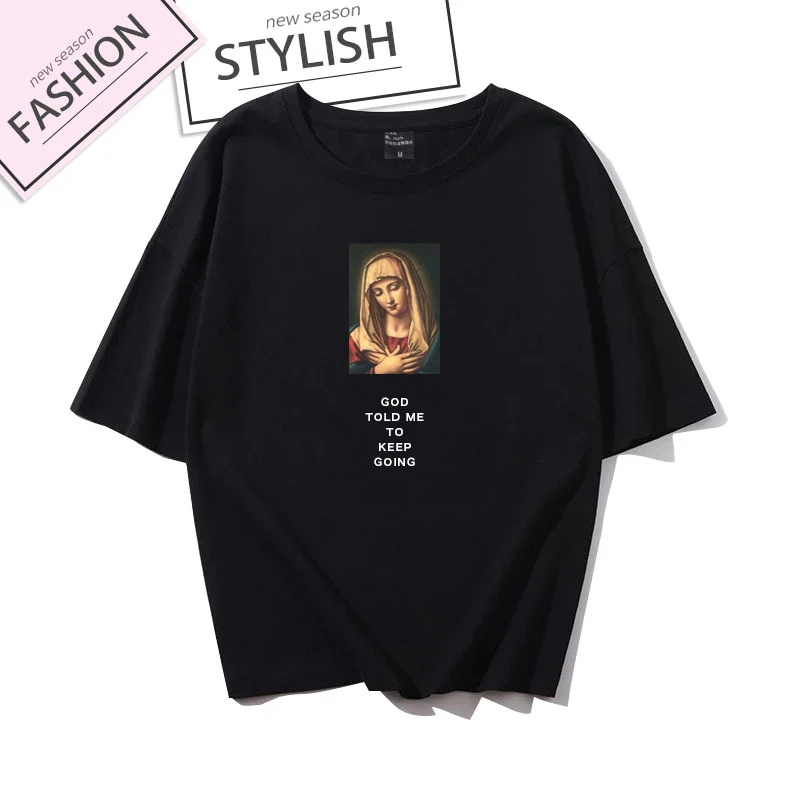 Virgin Mary T Shirt Women Cotton Casual Tops Personality Custom Printed Streetwear Summer Hip Hop Large Size Harajuku Tees
Virgin Mary T Shirt Women Cotton Casual Tops Personality Custom Printed Streetwear Summer Hip Hop Large Size Harajuku Tees