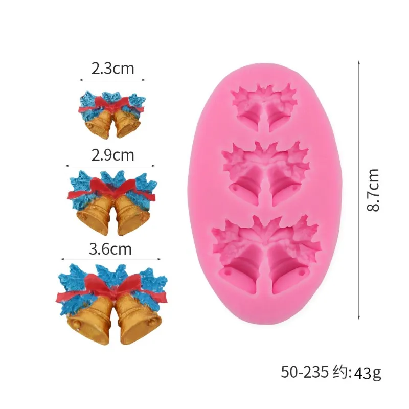 3D Christmas Bell Silicone Mold Fondant Mould Cake Decorating Tools Chocolate Gumpaste Molds, Sugarcraft, Kitchen Baking #1
3D Christmas Bell Silicone Mold Fondant Mould Cake Decorating Tools Chocolate Gumpaste Molds, Sugarcraft, Kitchen Baking #1