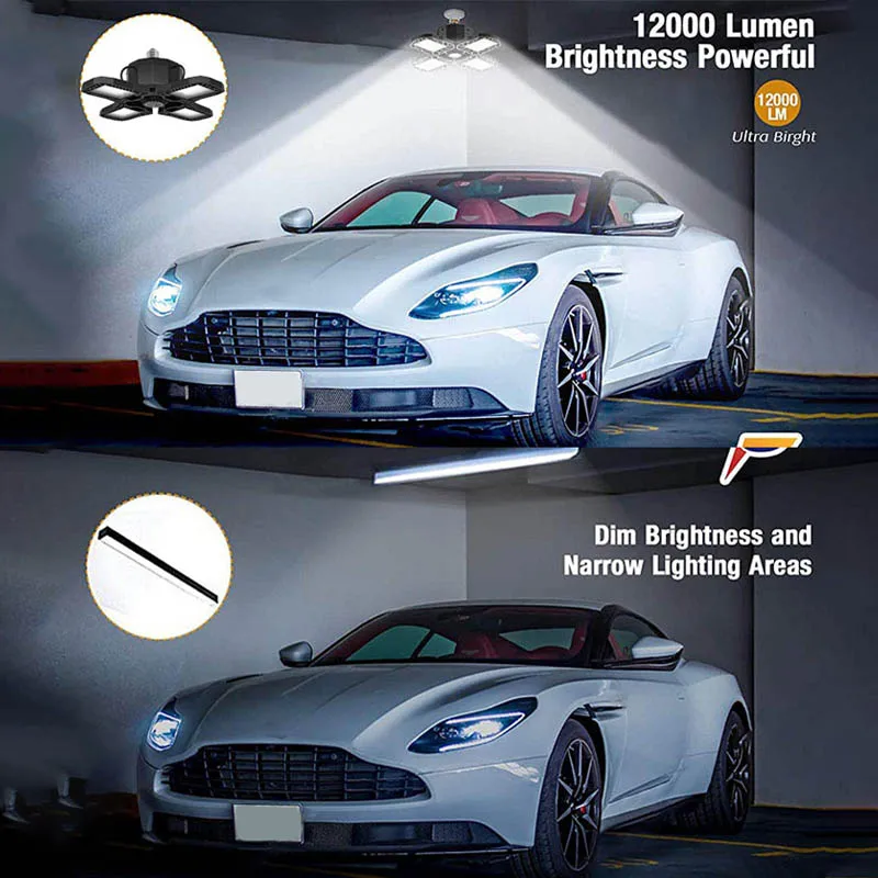 Smuxi 150/80/5W LED Garage Light E26/E27 Deformable Ceiling Light Warehouse Lighting Bulb Black Foldable Fan Blade Lights
Smuxi 150/80/5W LED Garage Light E26/E27 Deformable Ceiling Light Warehouse Lighting Bulb Black Foldable Fan Blade Lights