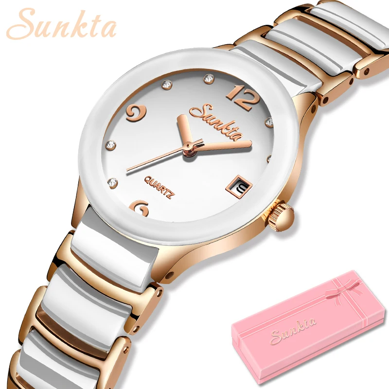 Sunkta Brand Fashion Womens Watches Luxury Ladies Clock Quartz WristWatch Dress Women Ceramic Watch Woman Gift Montre Femme Luxe
Sunkta Brand Fashion Womens Watches Luxury Ladies Clock Quartz WristWatch Dress Women Ceramic Watch Woman Gift Montre Femme Luxe