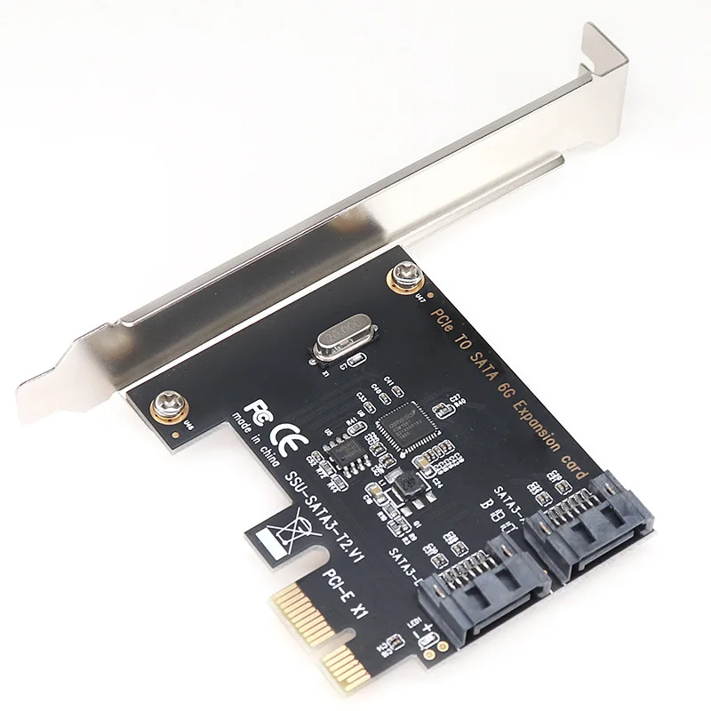 Адаптер SATA PCI E с 2 портами 3 0 на PCIe X1 X16 плата расширения III PCI-e Express конвертер Marvell 9125