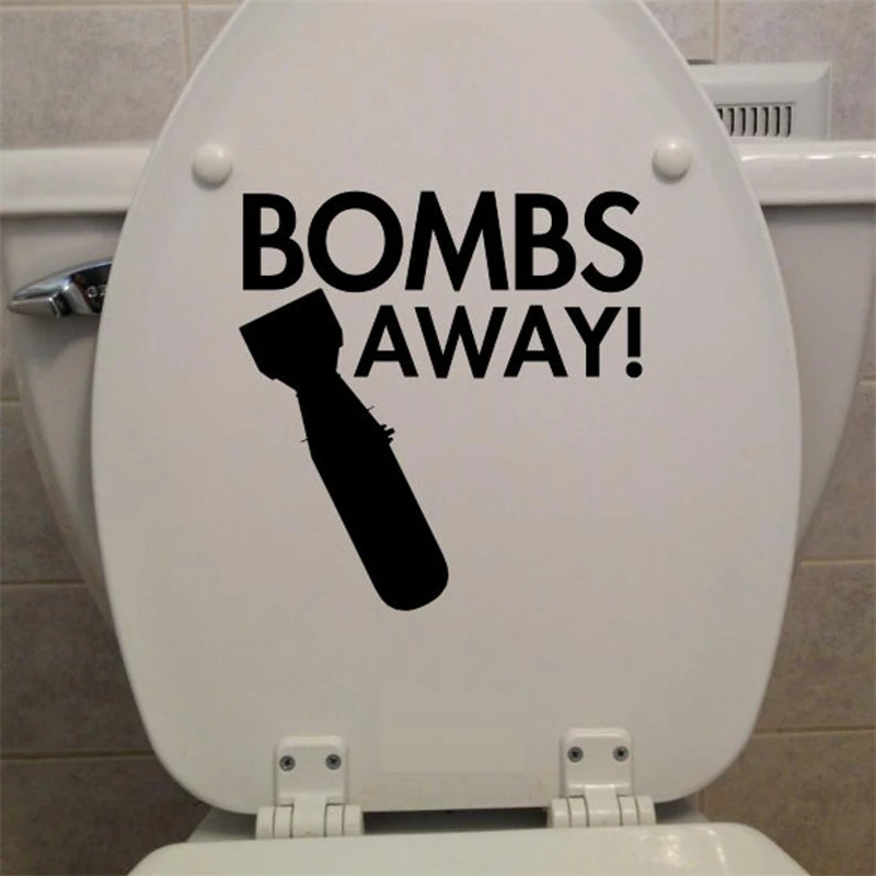 Bombs Away Toilet Seat Sticker for Bathroom Home decoration Decal Vinyl art Decals Funny waterproof mural wall sticker HQ211
Bombs Away Toilet Seat Sticker for Bathroom Home decoration Decal Vinyl art Decals Funny waterproof mural wall sticker HQ211