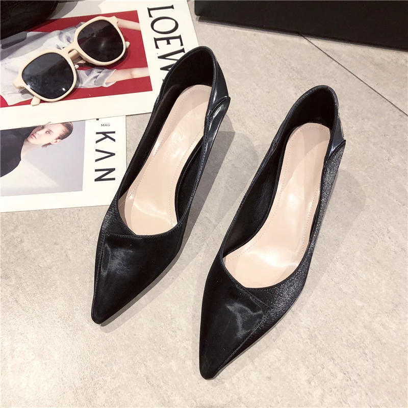 Yuerui 2020 Spring And Autumn New Single Shoes Pointed Toe Soft Leather Solid Color Stitching Design High Heels Stiletto Shoes
Yuerui 2020 Spring And Autumn New Single Shoes Pointed Toe Soft Leather Solid Color Stitching Design High Heels Stiletto Shoes