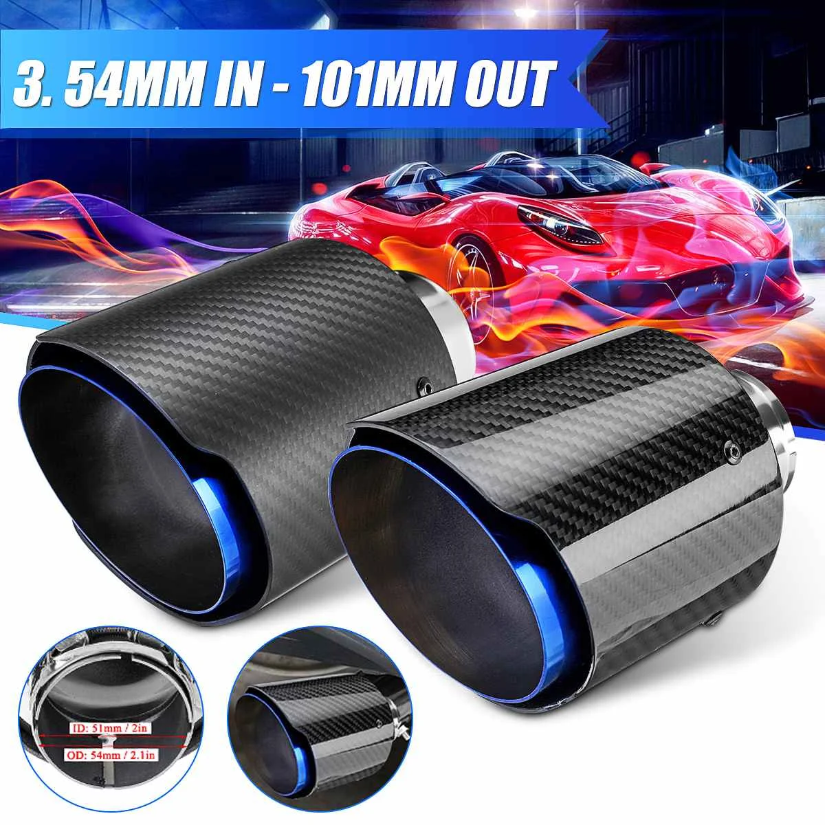 54mm-101mm Universal Car Carbon Fiber Rear Exhaust Pipe Muffler End Tips Gloss For VW Audi Benz BMW Porsche
54mm-101mm Universal Car Carbon Fiber Rear Exhaust Pipe Muffler End Tips Gloss For VW Audi Benz BMW Porsche