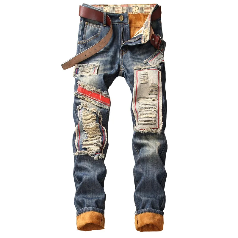 Denim Designer Hole Jeans High Quality Ripped for Men Size 28-38 40 2020 Autumn Winter Plus Velvet HIP HOP Punk Streetwear 
Denim Designer Hole Jeans High Quality Ripped for Men Size 28-38 40 2020 Autumn Winter Plus Velvet HIP HOP Punk Streetwear