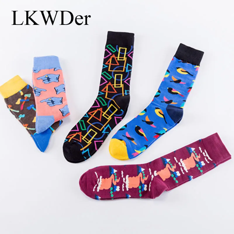 LKWDer 5 Pairs Spring Autumn New Trend Mens Socks Street Skate Sock Personality Colorful Finger Men Socks Calcetines Hombre Crew
LKWDer 5 Pairs Spring Autumn New Trend Mens Socks Street Skate Sock Personality Colorful Finger Men Socks Calcetines Hombre Crew