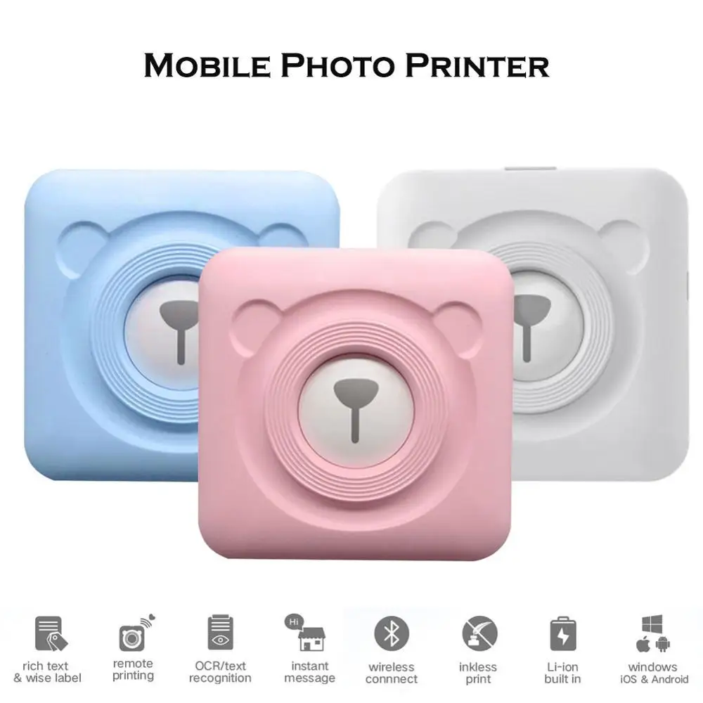 Mini Pocket Bluetooth-compatible Photo Printer Wireless Small Thermal Print Picture Handheld MobilePhoto Printer for Android iOS
Mini Pocket Bluetooth-compatible Photo Printer Wireless Small Thermal Print Picture Handheld MobilePhoto Printer for Android iOS