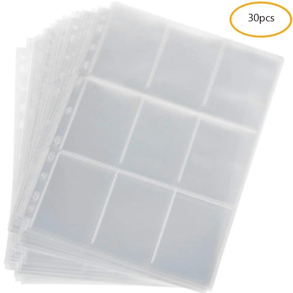 9-Card Protector Sleeves Pocket Gaming Trading Card Tarrot Card Album Pages Binder Sheets For Stickers Stamps Card Page Storage
9-Card Protector Sleeves Pocket Gaming Trading Card Tarrot Card Album Pages Binder Sheets For Stickers Stamps Card Page Storage