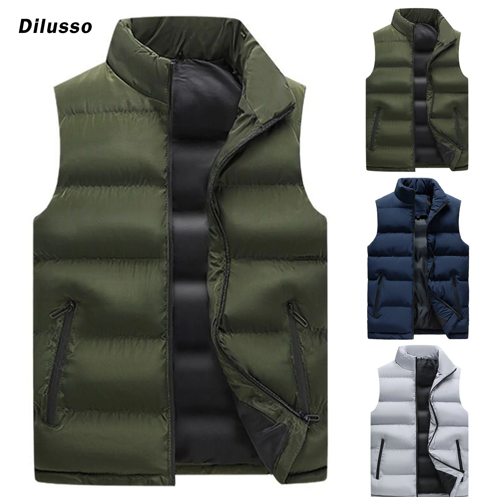 Men Autumn Winter Fashion Zipper Stand Collar Sleeveless Pure Colors Waistcoat Vest Jacket Coat Outwear Plus Size Veste Homme#g3
Men Autumn Winter Fashion Zipper Stand Collar Sleeveless Pure Colors Waistcoat Vest Jacket Coat Outwear Plus Size Veste Homme#g3