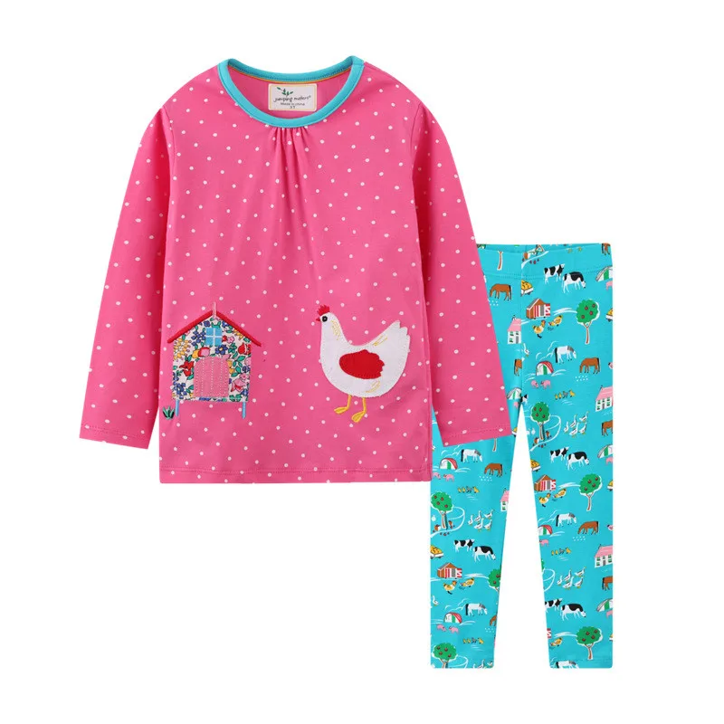 Jumping Meters New Arrival Girls Outfits Autumn Spring Animals Embroidery Hot Selling Childrene's Clothing Sets Dots Suits Kids
Jumping Meters New Arrival Girls Outfits Autumn Spring Animals Embroidery Hot Selling Childrene's Clothing Sets Dots Suits Kids