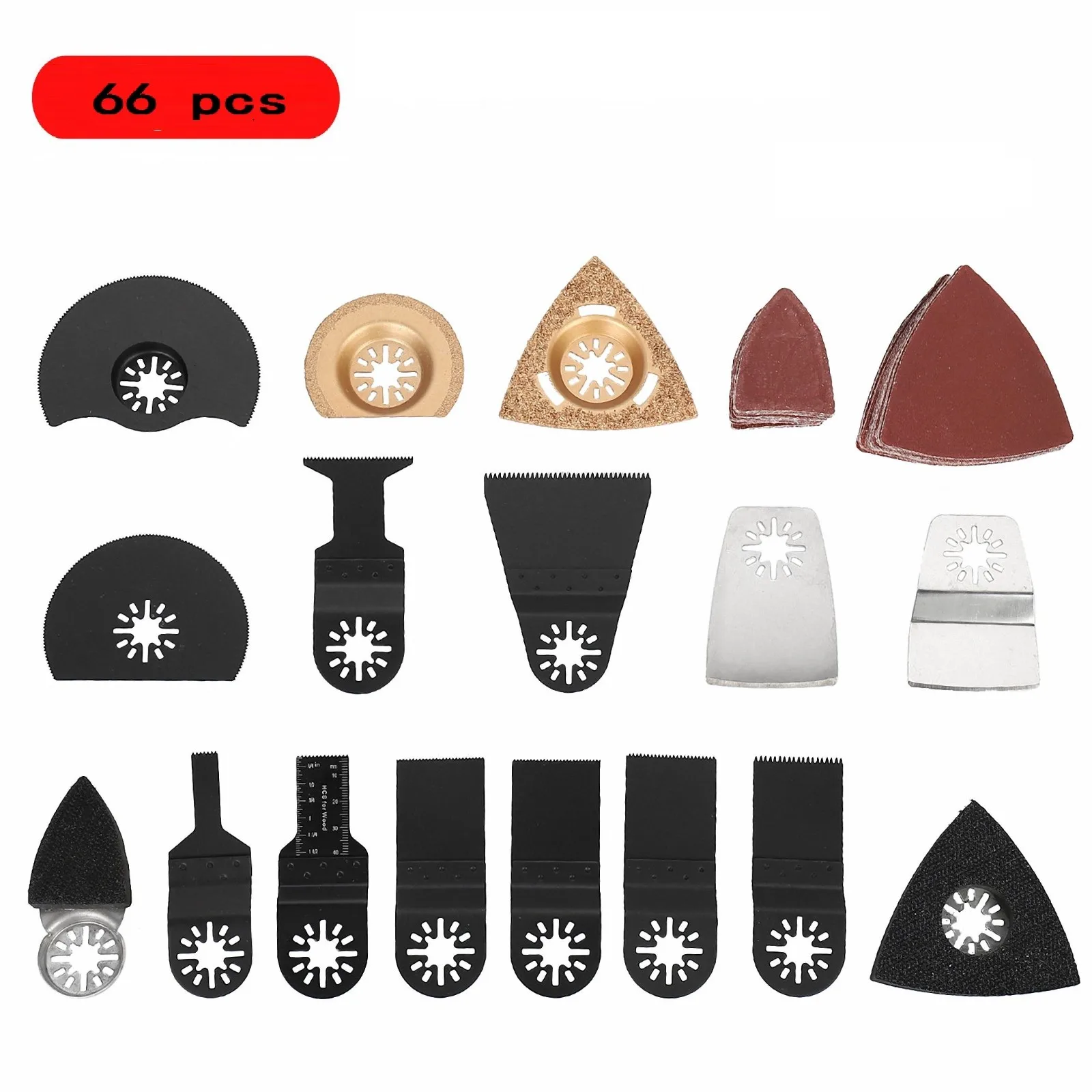 66Pcs Multifunction Saw Blades Set Renovator Metal Wood Assorted Blades Woodworking Oscillating Tool Accessories Kit
66Pcs Multifunction Saw Blades Set Renovator Metal Wood Assorted Blades Woodworking Oscillating Tool Accessories Kit