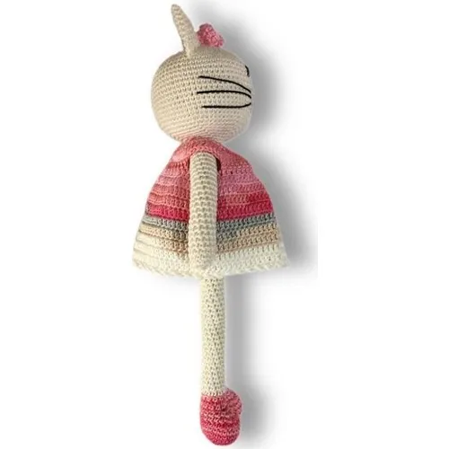 Amigurumi Hand-Knitted Toy Cat Pembiş 20 cm | Игрушки и хобби