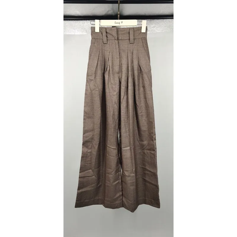 Women Pant High Waist Knee Length Pants Women All Match Casual Long Suit Pants Coffee Vintage Fashion Trousers Women 2021 New
Women Pant High Waist Knee Length Pants Women All Match Casual Long Suit Pants Coffee Vintage Fashion Trousers Women 2021 New