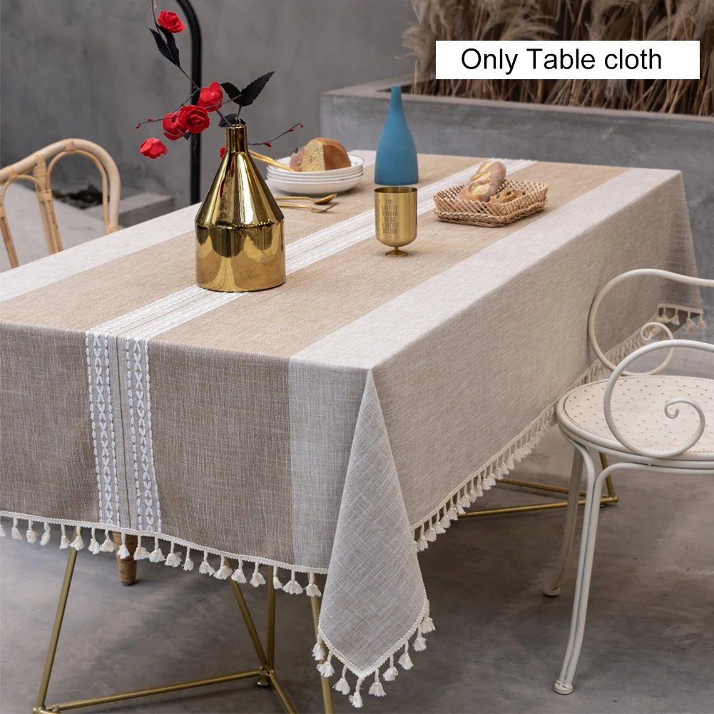 Dining Room Table Cloth Home Wrinkle Free Reusable Banquet Rectangle Washable Protective Kitchen Cotton Linen Stitching Tassle 
Dining Room Table Cloth Home Wrinkle Free Reusable Banquet Rectangle Washable Protective Kitchen Cotton Linen Stitching Tassle