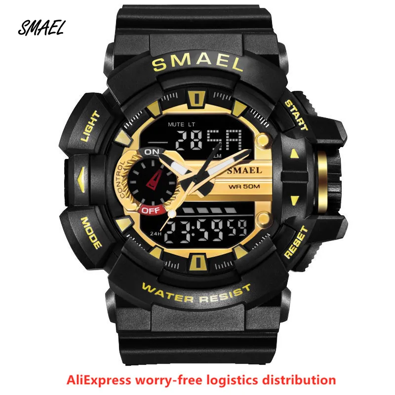 SMAEL Men Sports Watch Military Watches LED Quartz Dual Display Waterproof Outdoor Sport Men's Wristwatches Relogio Masculino
SMAEL Men Sports Watch Military Watches LED Quartz Dual Display Waterproof Outdoor Sport Men's Wristwatches Relogio Masculino