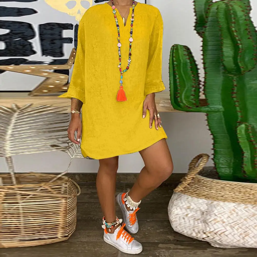 2020 woman dress Solid Long Sleeve V Neck Vintage Loose Knee-length Dress dresses for women vestido de mujer женское платье
2020 woman dress Solid Long Sleeve V Neck Vintage Loose Knee-length Dress dresses for women vestido de mujer женское платье