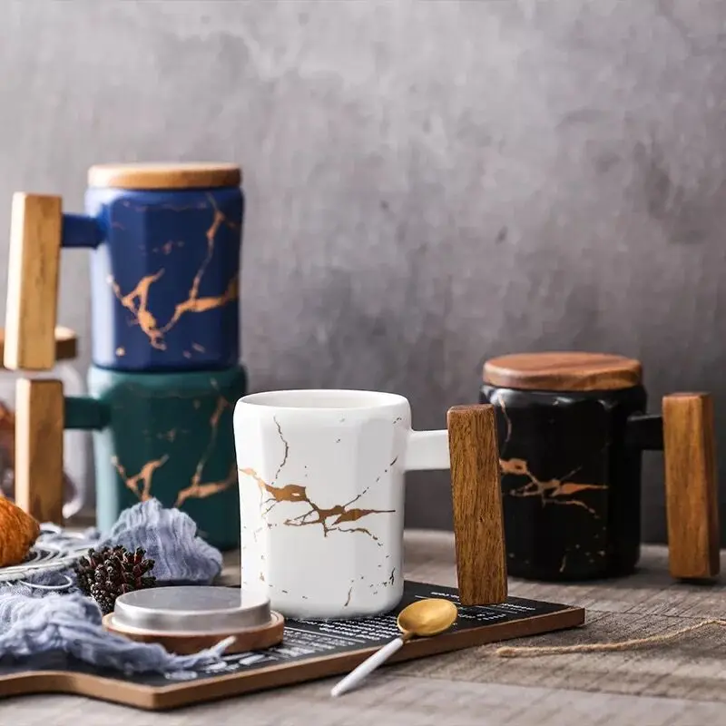 370ml Ceramic Marble Design Coffee Tea Mugs Office Drinking Mugs Cups with Wooden Lid and Wooden Handle Gift Tableware
370ml Ceramic Marble Design Coffee Tea Mugs Office Drinking Mugs Cups with Wooden Lid and Wooden Handle Gift Tableware